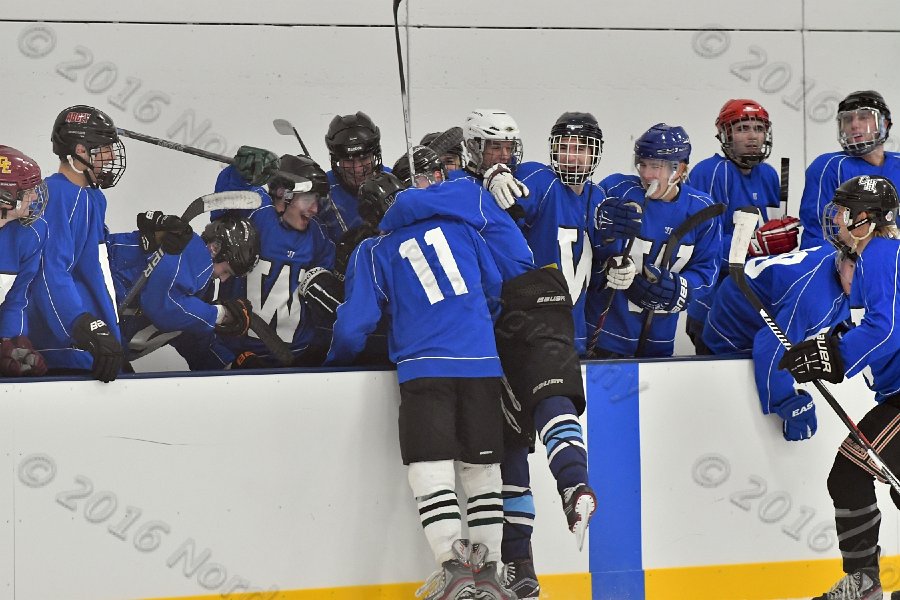 Wheaton College Men\'s Ice Hockey vs Middlesex Community College. - Photo By: KEITH NORDSTROM
